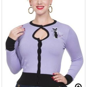 Nwot Voodoo Vixen Isabella lavender retro sweater